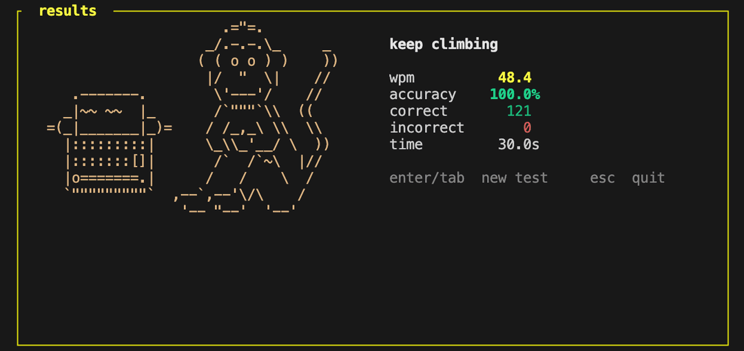 MonkeyType CLI